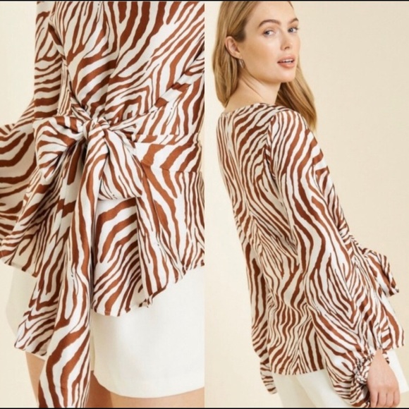 ♥️1 left ♥️Silky zebra blouse - Picture 5 of 5